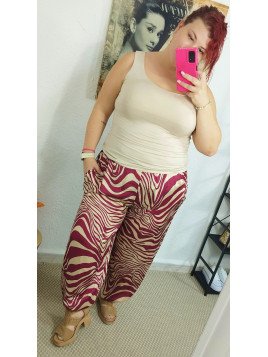 Pantalón bombacho burdeos estampado