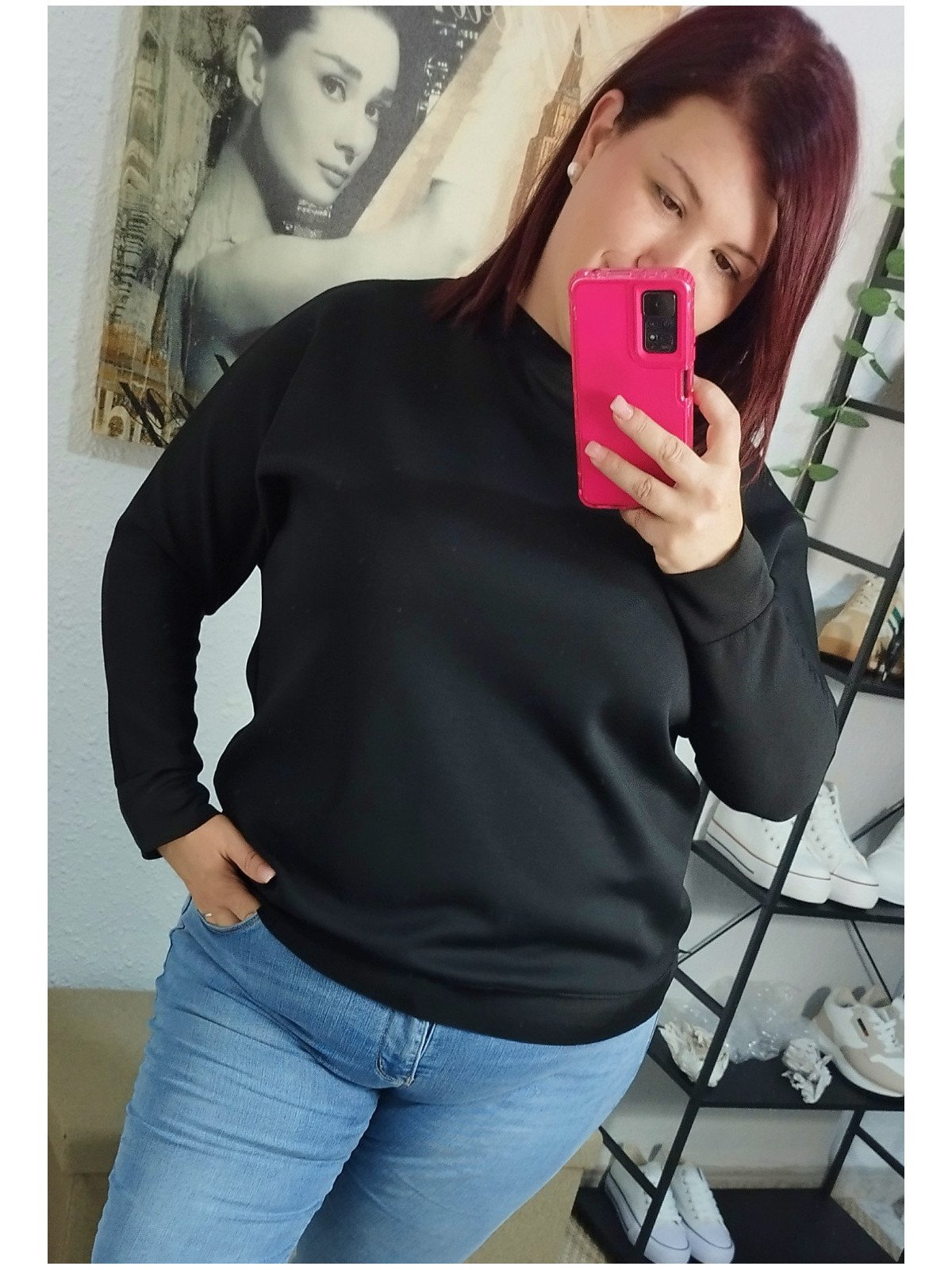 Sudadera lisa negra