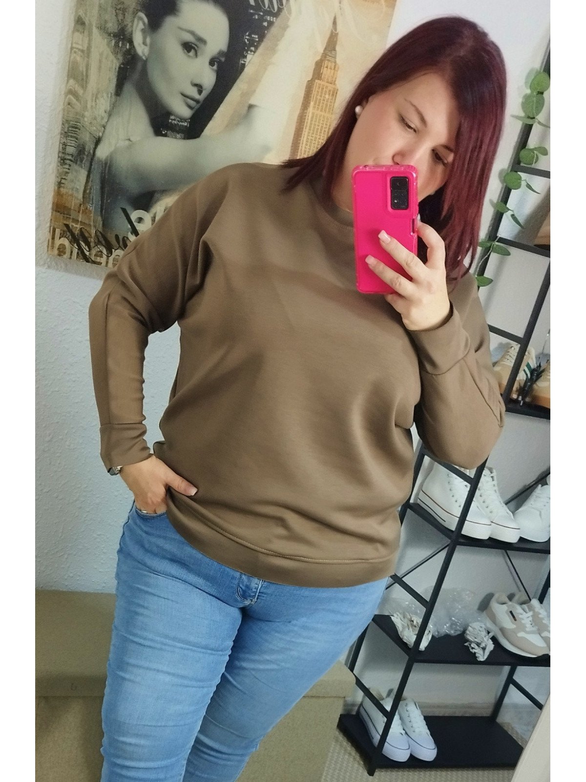 Sudadera Lisa Camel Oscuro