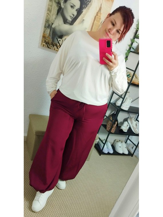 Pantalón bombacho burdeos
