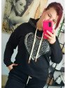 Sudadera negra corazón