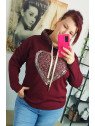 Sudadera burdeos corazón
