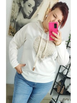 Sudadera blanca corazón