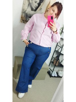 Pantalón vaquero elástico botones