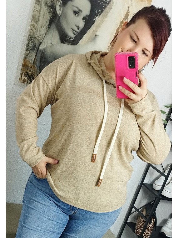 Jersey con capucha camel