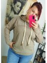 Jersey con capucha taupe