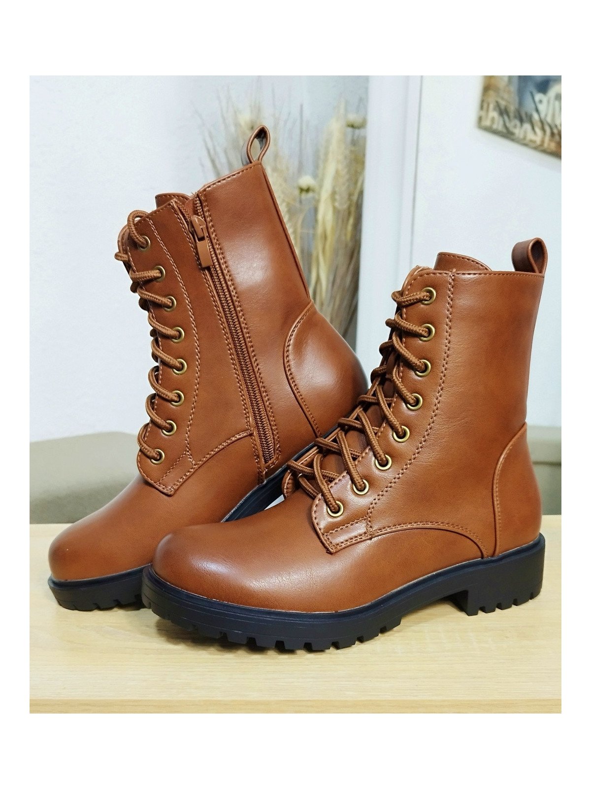 Bota militar camel