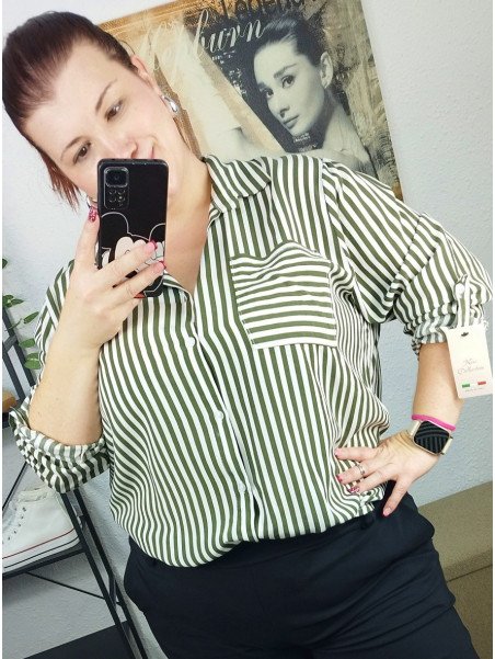 Camisa rayas verdes