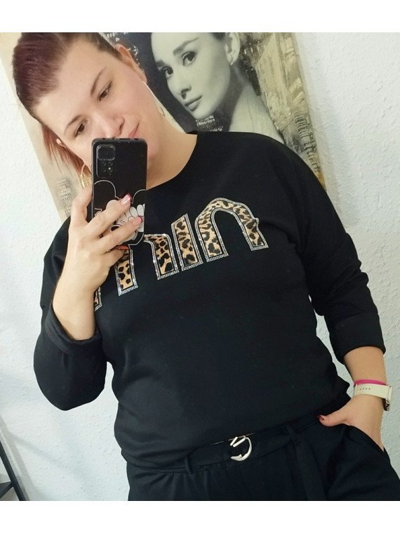 Sudadera negra min