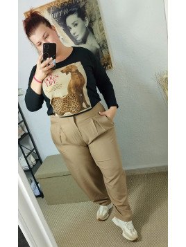 Pantalón pinzas beige