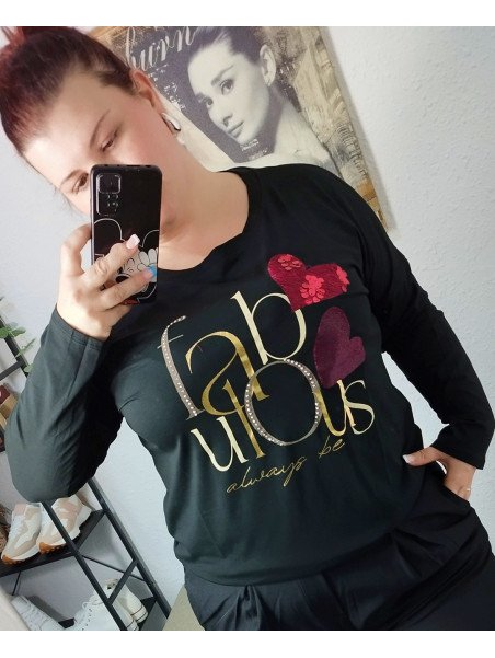 Camiseta negra algodón Fabulous