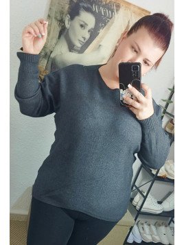 Jersey de punto suave gris oscuro