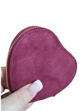 Monedero corazón granate