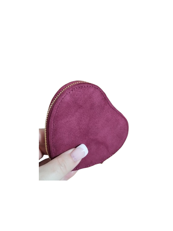 Monedero corazón granate