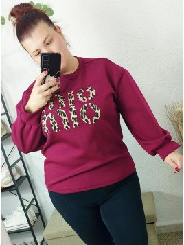 Sudadera Buganvilla  con Letras Animal Print