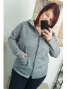 Sudadera con cremallera gris