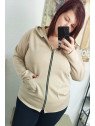 Sudadera con cremallera beige