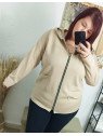 Sudadera con cremallera beige