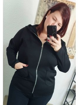 Sudadera con cremallera negra