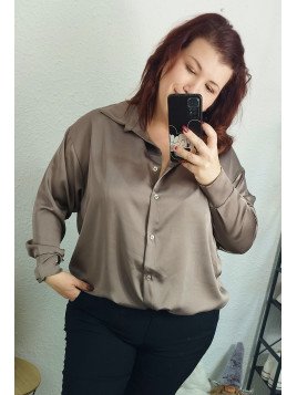 Camisa satén taupe