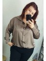 Camisa satén taupe