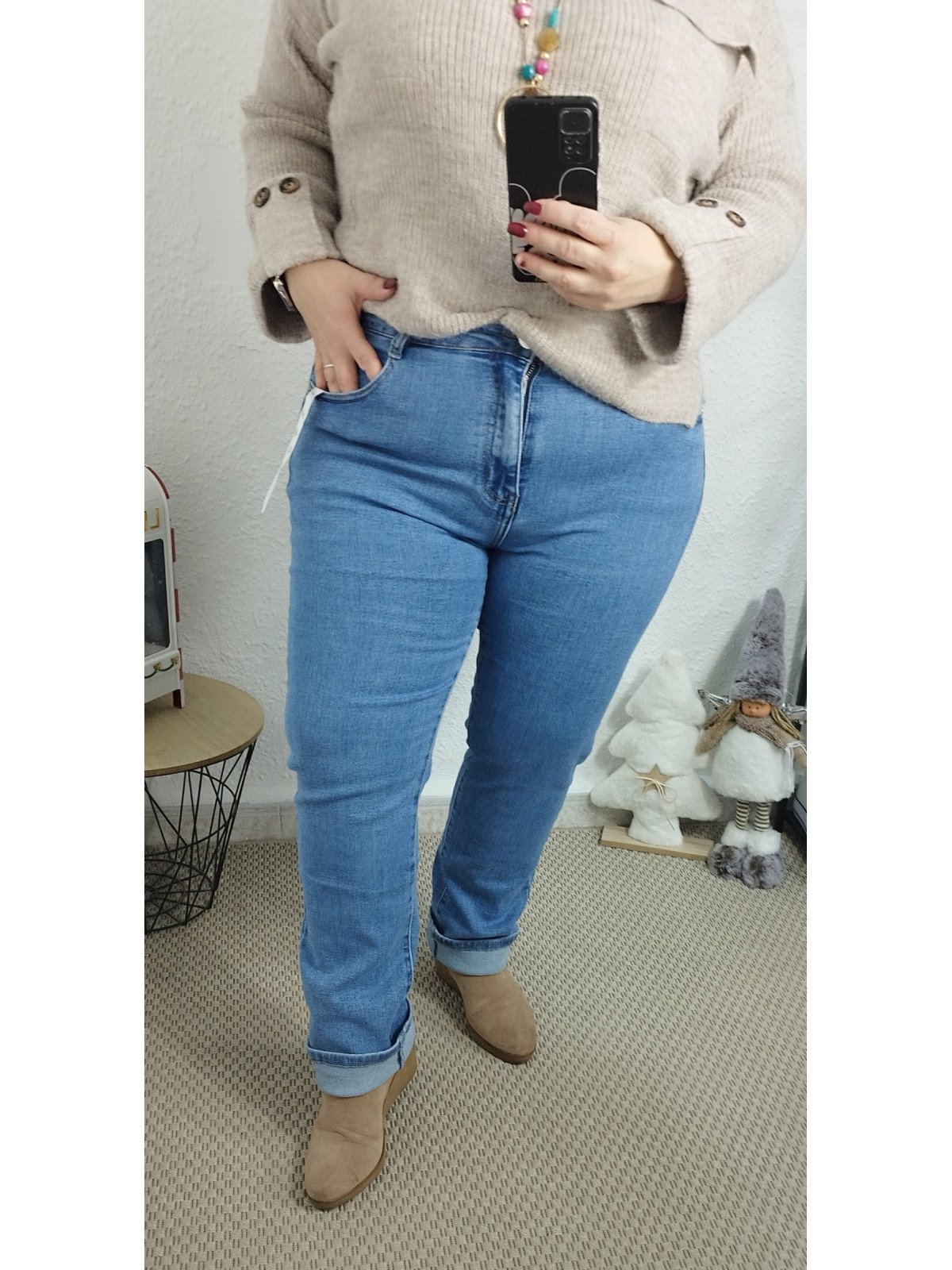 Vaquero recto azul medio