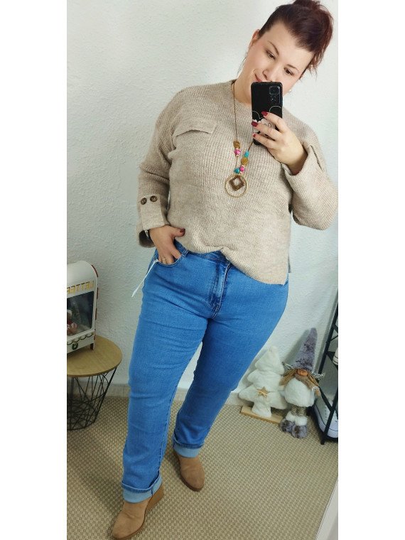 Vaquero recto azul medio