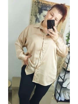 Camisa beige satinada