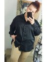 Camisa negra satinada