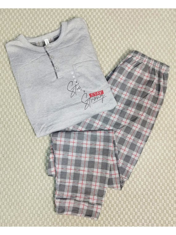 Pijama hombre gris