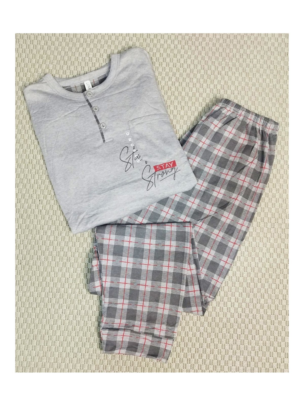 Pijama hombre gris