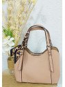 Bolso de mano nude con pañuelo decorativo