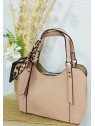 Bolso de mano nude con pañuelo decorativo