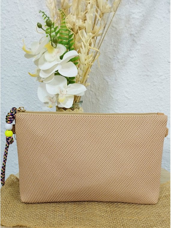 Bolso bandolera efecto rafia