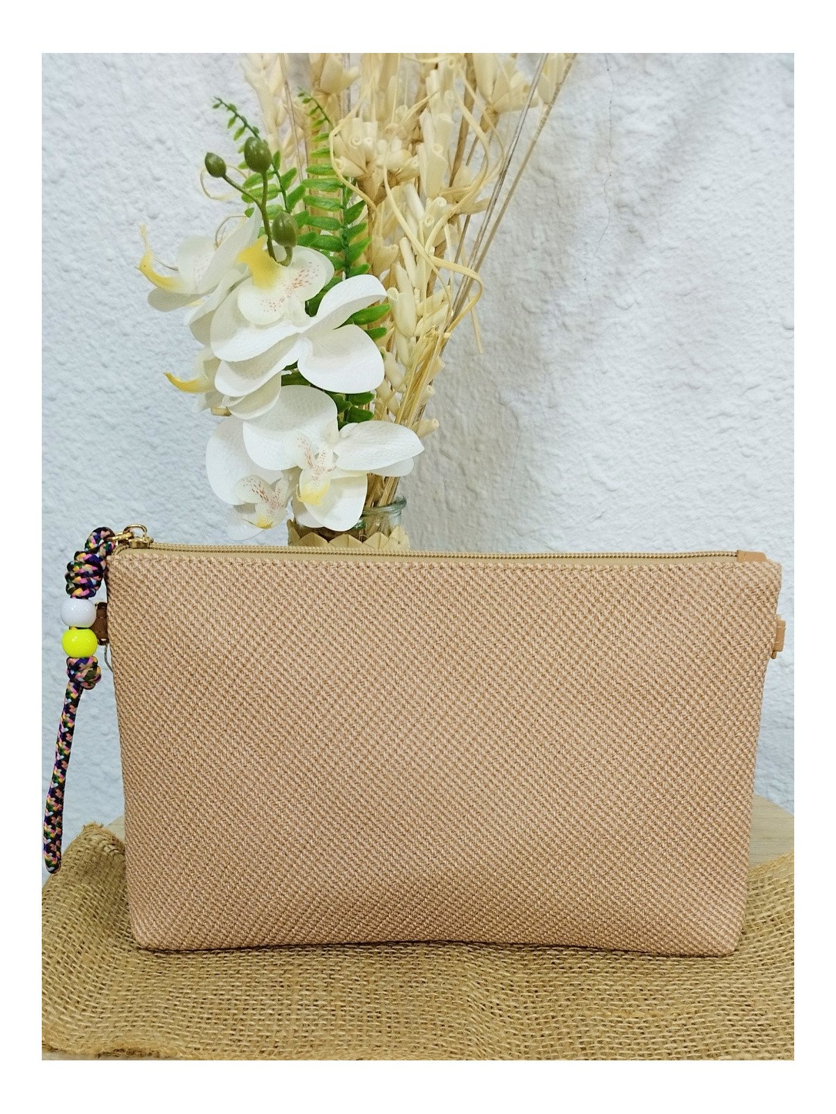 Bolso bandolera efecto rafia