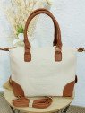 Bolso beige y camel con correa bandolera