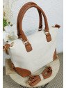Bolso beige y camel con correa bandolera