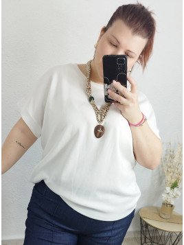 Camiseta blanca de manga corta