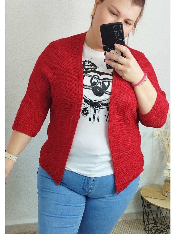 Rebeca de punto roja