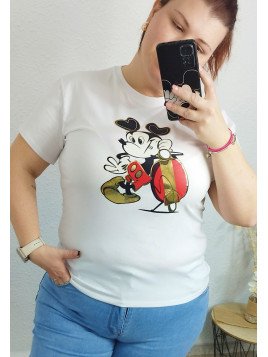 Camiseta Mickey blanca estilo retro