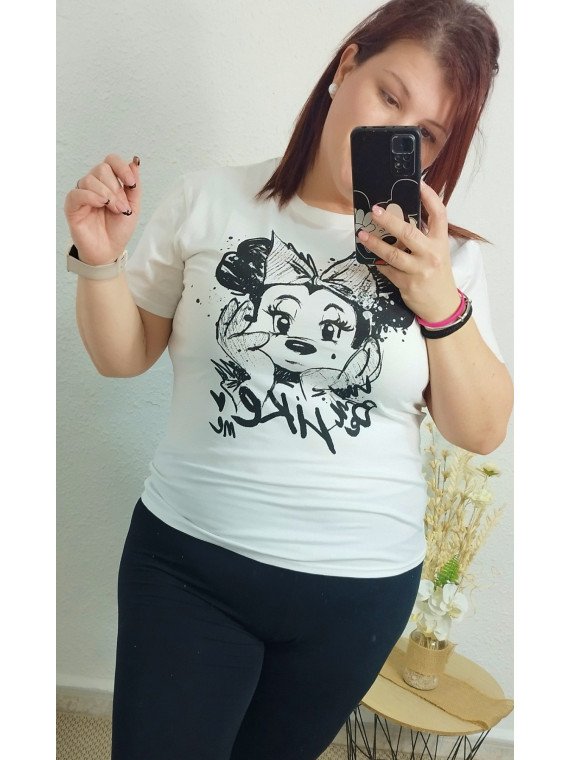 Camiseta blanca con estampado Minnie