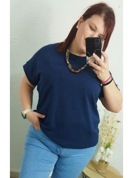 Camiseta manga corta azul marino