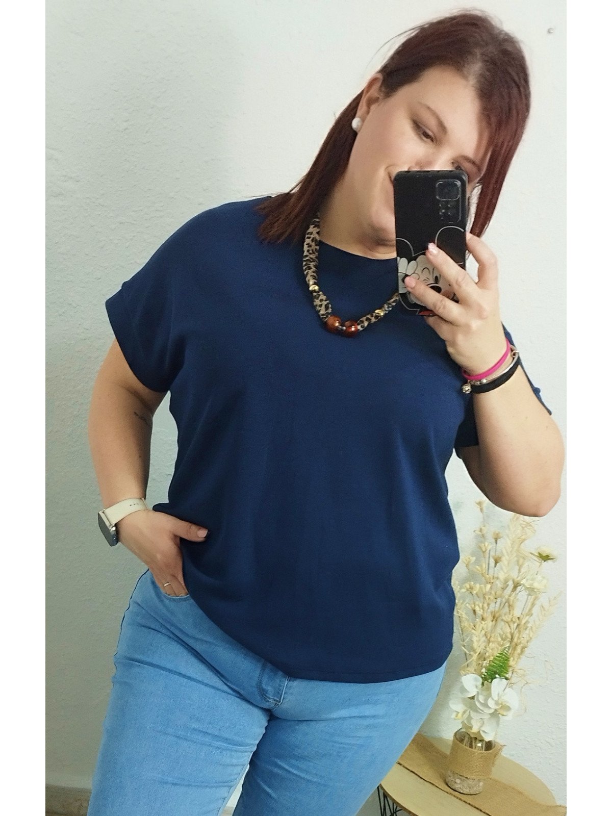 Camiseta manga corta azul marino