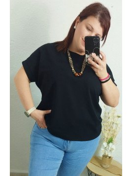 Camiseta manga corta color negro