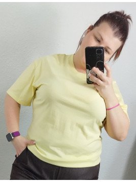 Camiseta Básica Amarilla de Algodón