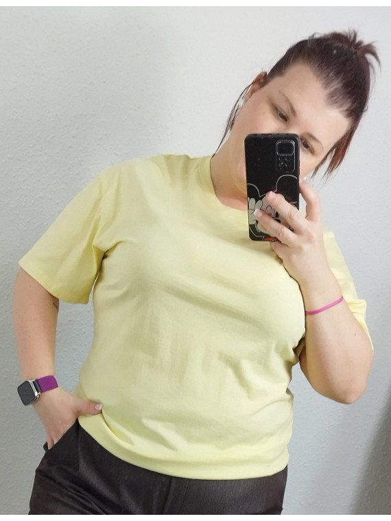 Camiseta Básica Amarilla de Algodón