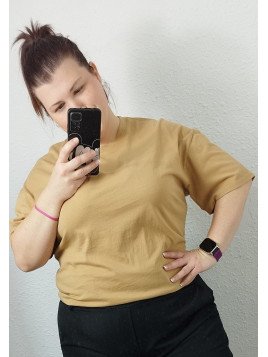 Camiseta Básica Camel de Algodón