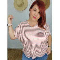 Camiseta rayas roja