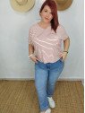Camiseta rayas roja