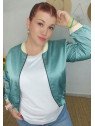 Bomber Azul Fina de Raso/Satén